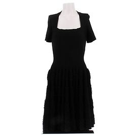 Alaïa Maxikleid Schwarz Viscose Schwarz