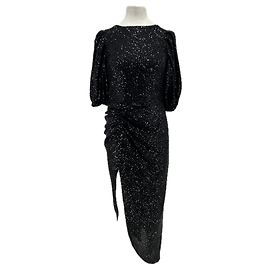 Autre Marque Robe longue à sequins noir Black