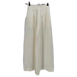 Yvonne Leon Calça de seda branca acetinada Branco