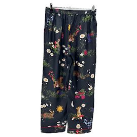 Eres Bedruckte Seidenpyjamahose Schwarz
