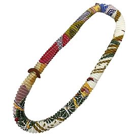 Collar de seda plisada Petit H de Hermès Blanco Multicolor
