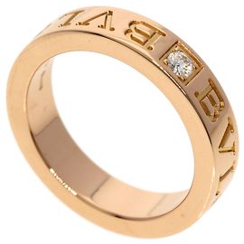 Bulgari Bvlgari Double Logo Diamond Ring in 18K Pink Gold Golden