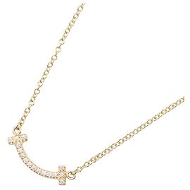 Collier Mini Diamant T Smile de Tiffany & Co. Doré Autre