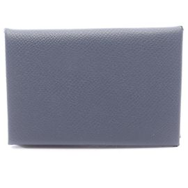 Hermès Hermes Calvi Bleu Nuit Coin Purse Blue Navy blue