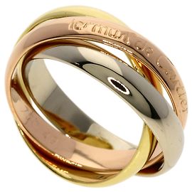 Cartier Trinity 18K Gold Band Ring Pink White Yellow