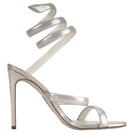 Cleo 105 Metallic Leder Sandalen von Rene Caovilla Silber Damen EU 39 Silber Hardware