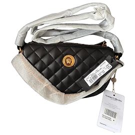 Bolsa de ombro Versace em couro acolchoado preto Preto