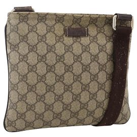Gucci Borsa a Spalla GG Supreme PVC Beige Oro 201538 Auth ka3667 Beige D'oro