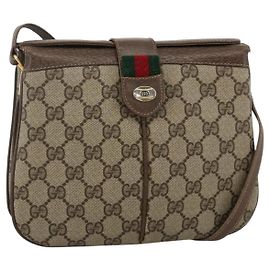Borsa Sherry Line GG Supreme Web di GUCCI in PVC beige e oro 10 02 037 Auth BA11736 Beige D'oro