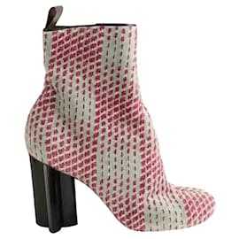 Louis Vuitton Boots en velours rose Rose