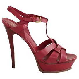 Saint Laurent Tacchi in Pelle Bordeaux Bordò