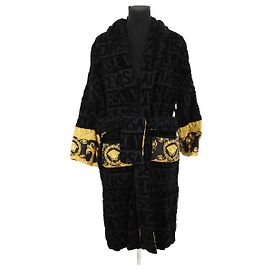 Versace Schwarzer Bademantel Schwarz