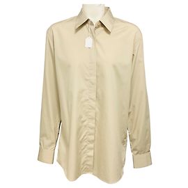 Camisa de algodão bege de manga longa com botões de Dries van Noten Bege