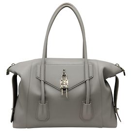 Givenchy Grey Leather Medium Antigona Soft Lock Bag Grey