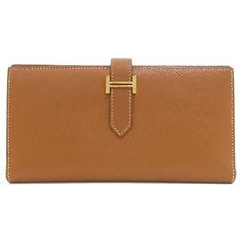 Hermès Hermes Bearn Soufflé Gold Wallet Brown Golden