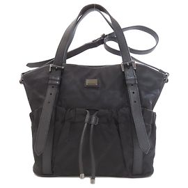 Burberry Check Pattern 2-Way Tote Bag Black