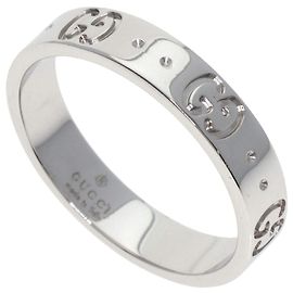 Anillo de banda de oro blanco de 18K Gucci Icon Otro
