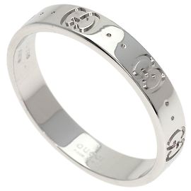 Gucci Icon Women's 18K White Gold Band Ring Other