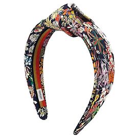 Fascia per capelli in seta Knot Bloom di Hermès Blu navy