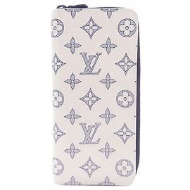 Cartera Zippy Monogram Shadow Louis Vuitton Blanco Azul marino