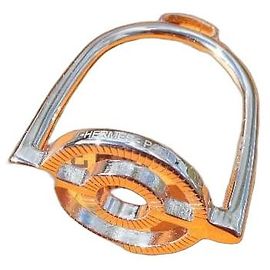 novo anel de lenço Hermès em aço prateado com caixa Hermès Hardware prateado