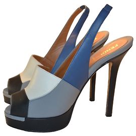 Sandali Fendi tricolore in pelle Multicolore