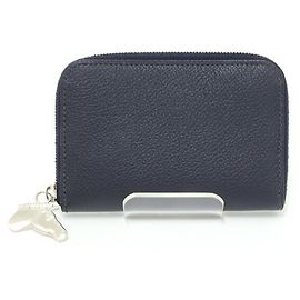 Hermès Hermes Zip Ango Cheval Card Case in Blue Nuit Blue