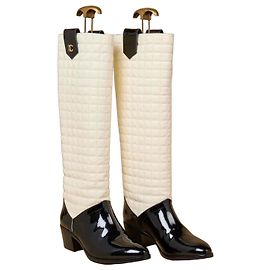 Chanel Unique Model Boots Black Eggshell