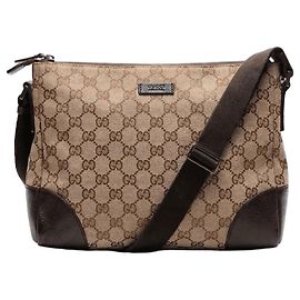 Borsa a tracolla Gucci GG Canvas Marrone Beige Marrone Beige