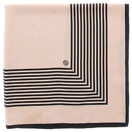 Autre Marque Lenço creme e preto de seda Bege