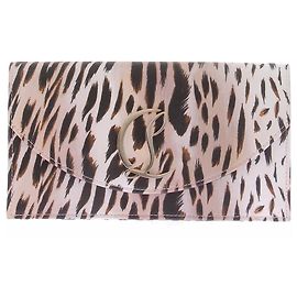 Christian Louboutin Leopard Print Leather Handbag Brown Brown