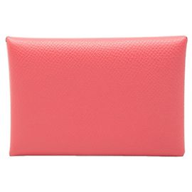 Billetera bi-fold/monedero Calvi Duo de Hermès Rosa