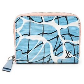 Louis Vuitton Epi Aqua Pattern Zippy Coin Purse Pink Blue