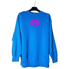 Sweatshirt Diesel Bleu en Coton Oversize M Bleu Multicolore