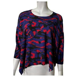 Suéter cropped de lã estampado Sonia Rykiel Multicor
