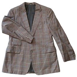 Autre Marque Burberrys Vintage Check Wool Blazer Brown Red Blue Green
