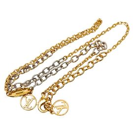 Collana Logo Mania Louis Vuitton Argento D'oro