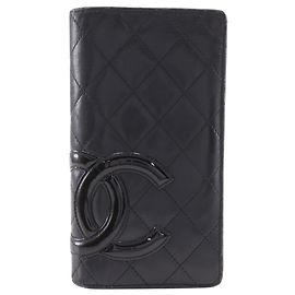 Chanel Cambon Line Bi-fold Long Wallet Black