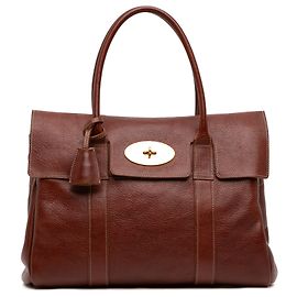 Bolsa Tote Bayswater Heritage em couro de bezerro marrom Mulberry Marrom