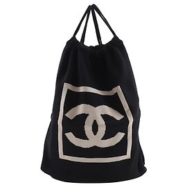 Zaino in cotone nero Chanel Nero