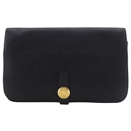 Hermès Hermes Dogon GM Long Wallet Black