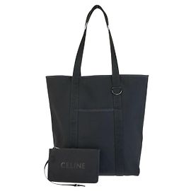 Céline Celine Canvas Vertical Cabas Tote Bag Black