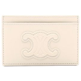 Céline Tarjetero de cuero Celine Triomphe Gris
