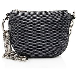 Borsa a Spalla Mini Crystal Knight in Camoscio Burberry Blu