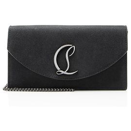 Christian Louboutin Glitter Leather Loubi54 Clutch Black