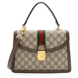 Gucci GG Supreme Ophidia Padlock Medium Sac à Main Marron Beige