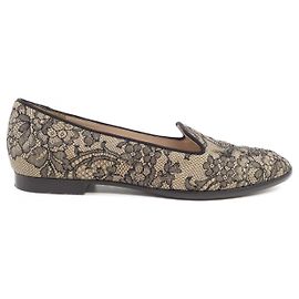 Autre Marque Scarpe Flat Rene Caovilla Nero Beige