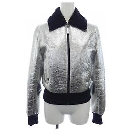 Christian Dior Shearling Jacket Black Silvery