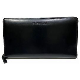 Portafoglio lungo in pelle nera Balenciaga Nero