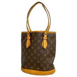 Borsa Tote Bucket PM Monogram Louis Vuitton Marrone